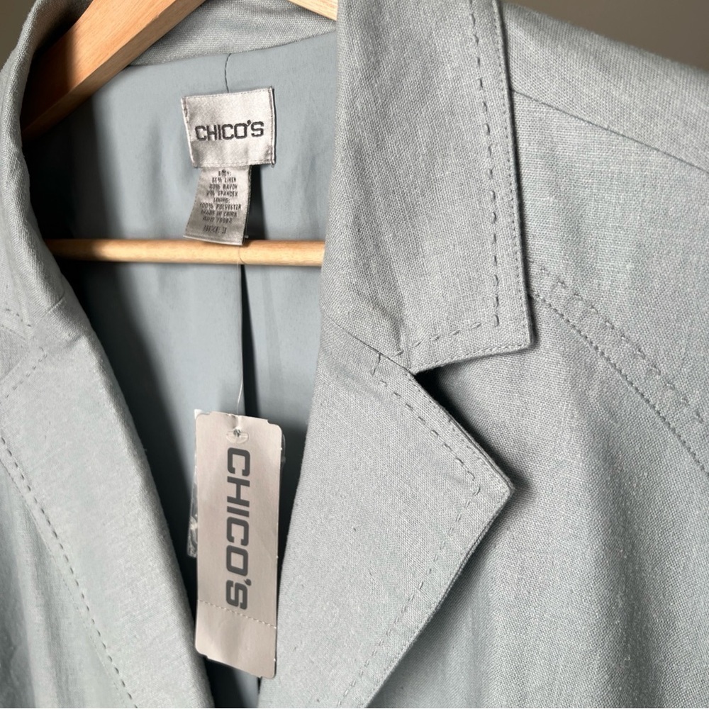 Chico’s Captiva Isle Trentino Jacket Light Blue Size 3 NWT $128 - Picture 8 of 15